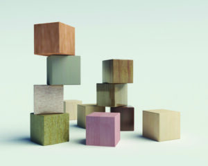 wooden blocks on a white background