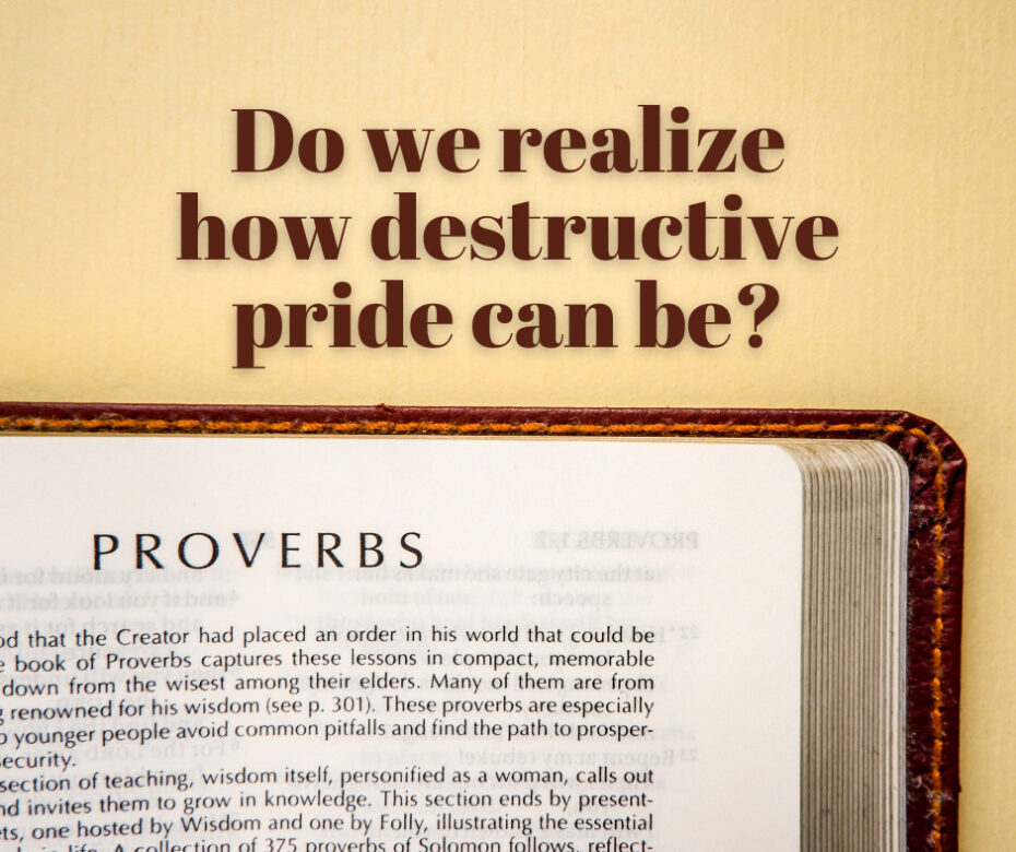 Do we realize how destructive pride can be