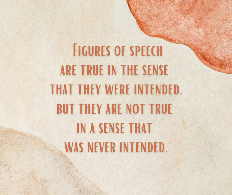 Figures of speech are true in the sense that they were intended, but they are not true in a sense that was never intended.