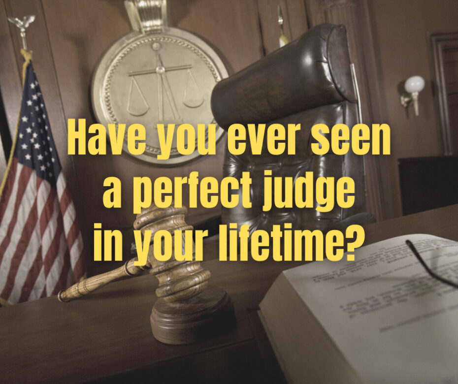 Have you ever seen a perfect judge in your lifetime