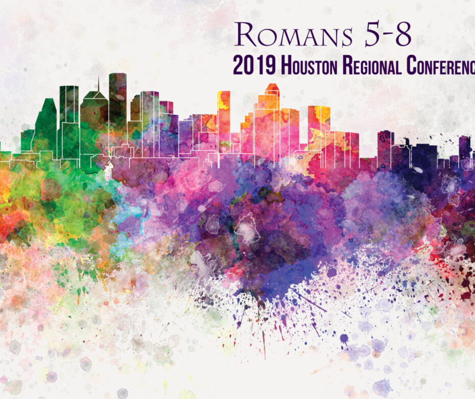 Houston skyline in watercolor background