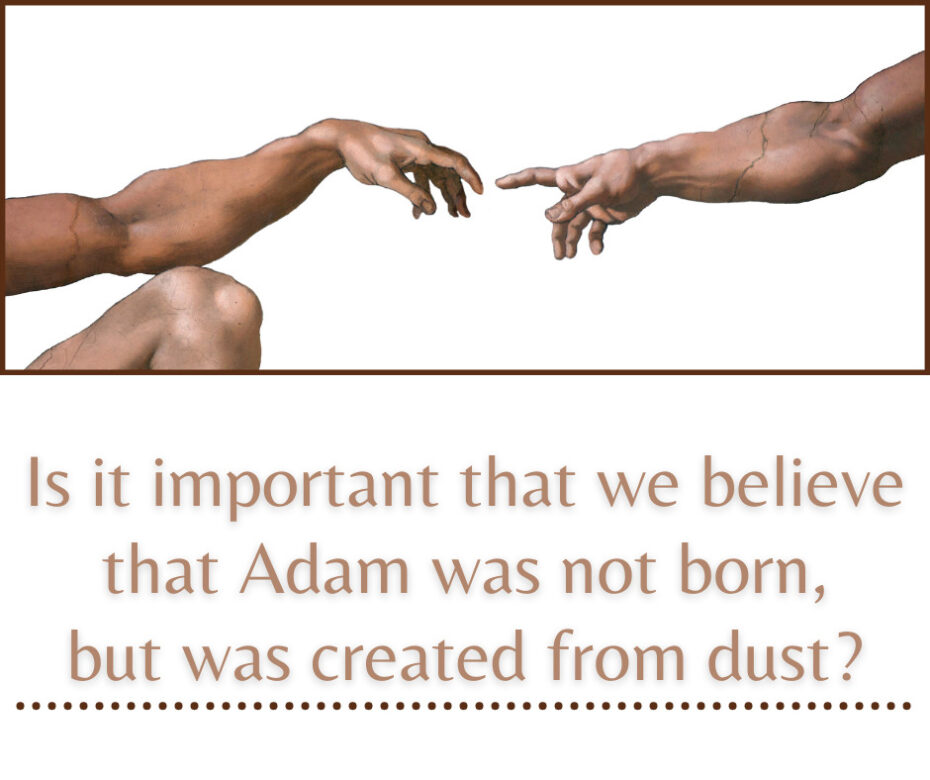 Is it important that we believe that Adam was not born, but was created from dust