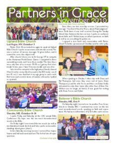 Partners in Grace Cover - November 2010