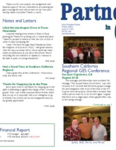 Partners in Grace Cover - September 2007