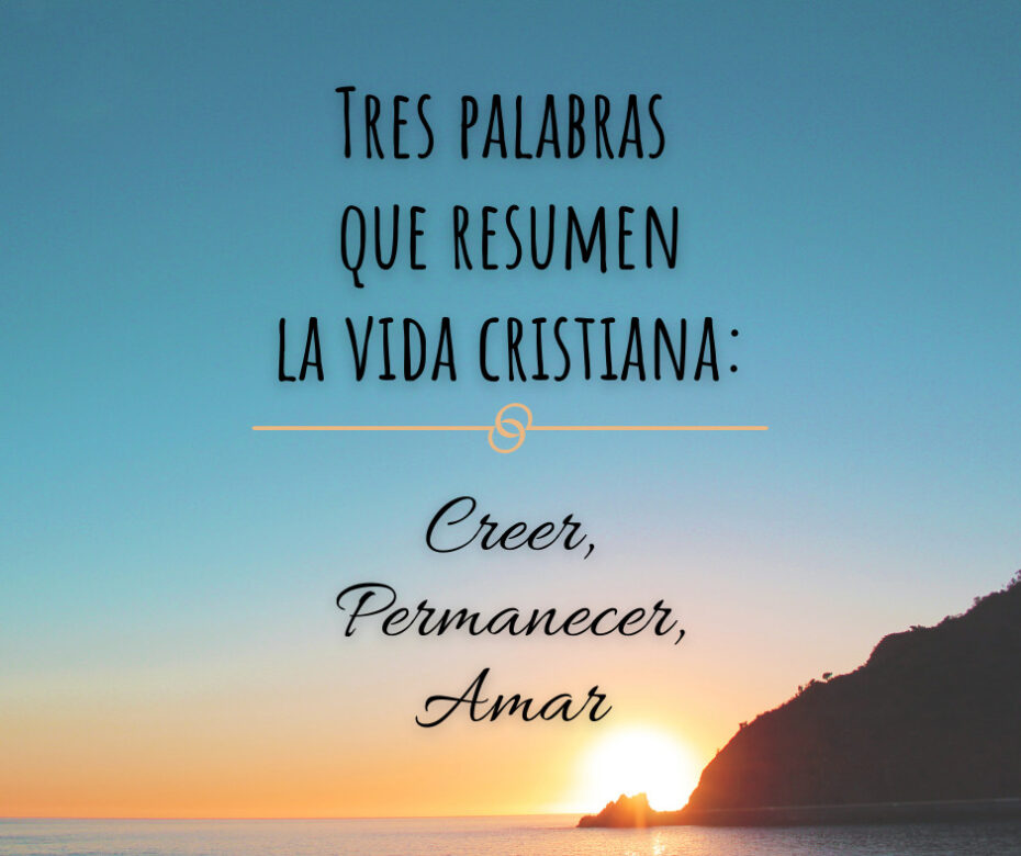 Tres palabras que resumen la vida cristiana