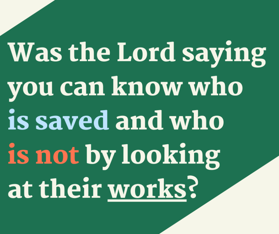 Was the Lord saying that you can tell who is saved and who is not by looking at their works