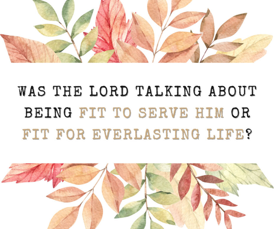 Was the Lord talking about being fit to serve Him or fit for everlasting life