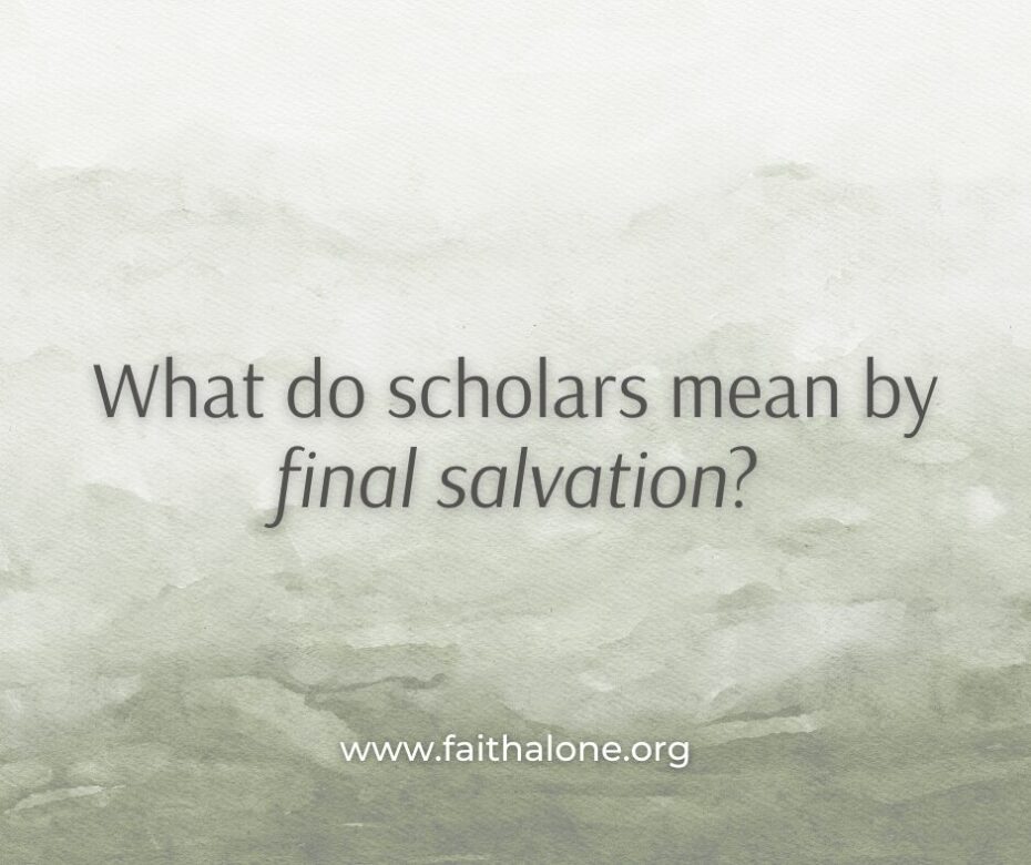 What do scholars mean by final salvation