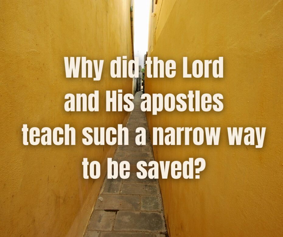 Why did the Lord and His apostles teach such a narrow way to be saved_