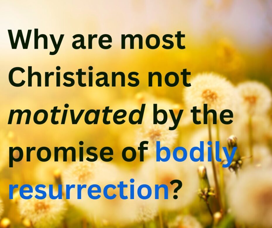 Why is it that most people in Christianity are not thrilled about the promise of bodily resurrection