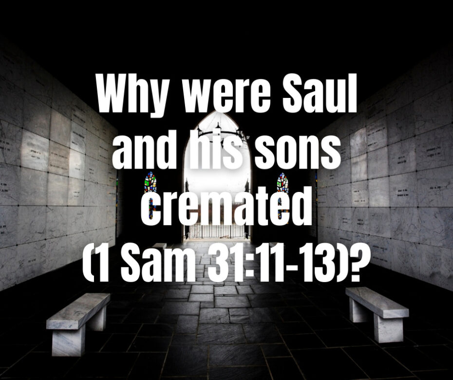 Why were Saul and his sons cremated (1 Sam 3111-13)