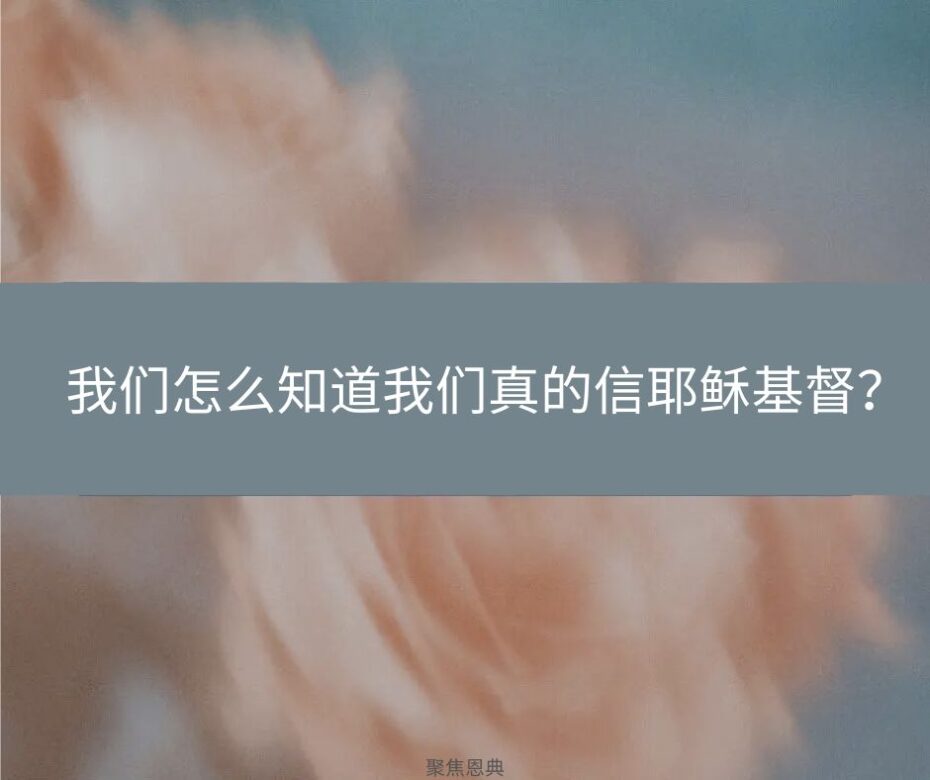 难道我们都怀疑我们的救恩吗?